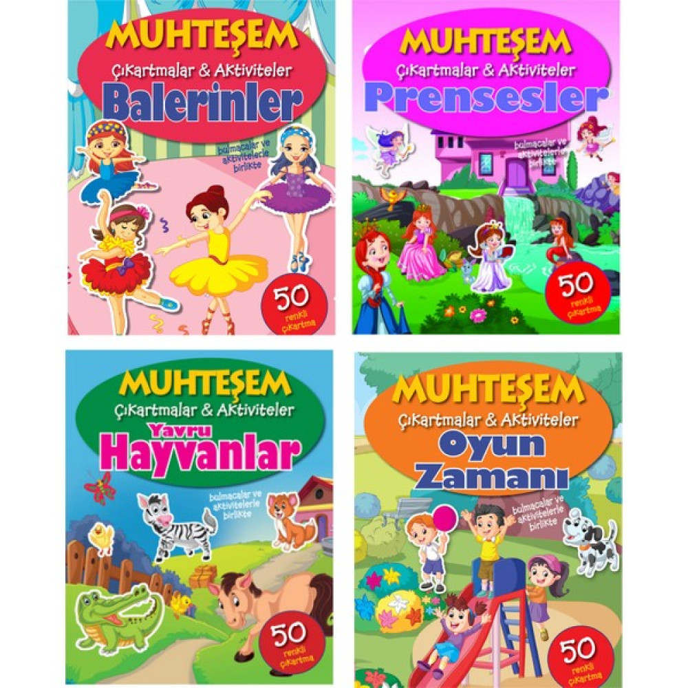 Parıltı Yayınları Muhteşem Çıkartmalar ve Aktiviteler Serisi 4 Kitap - Balerinler+Prensesler+Yavru Hayvanlar+Oyun Zamanı - 3+ Yaş - Okul Öncesi - ... Çocuk Masal Fiyatı