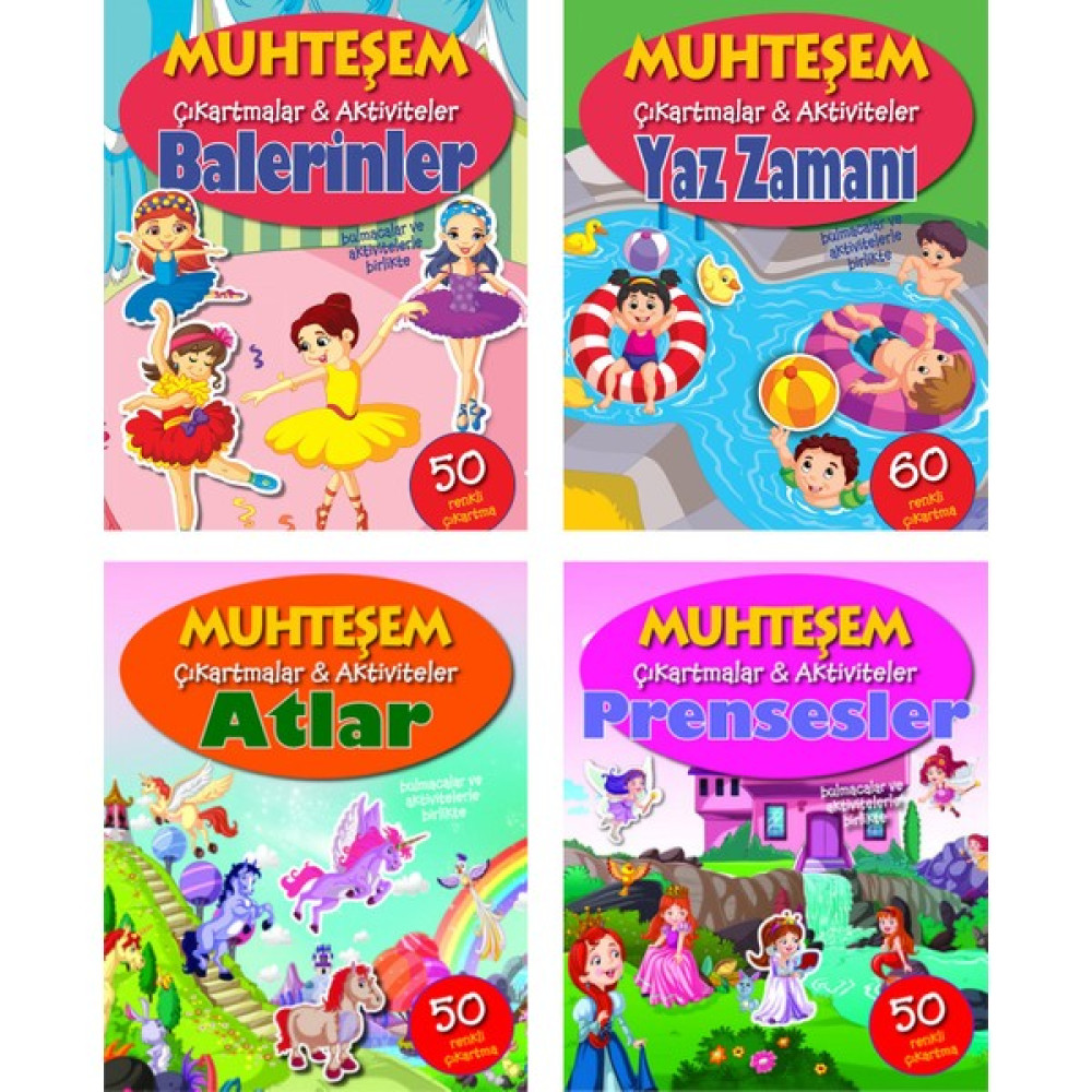 Parıltı Yayınları Muhteşem Çıkartmalar ve Aktiviteler Serisi 4 Kitap -Balerinler+Yaz Zamanı+Atlar+Prensesler - 3+ Yaş - Okul Öncesi - 4 Kitap - Se... Çocuk Masal Fiyatı