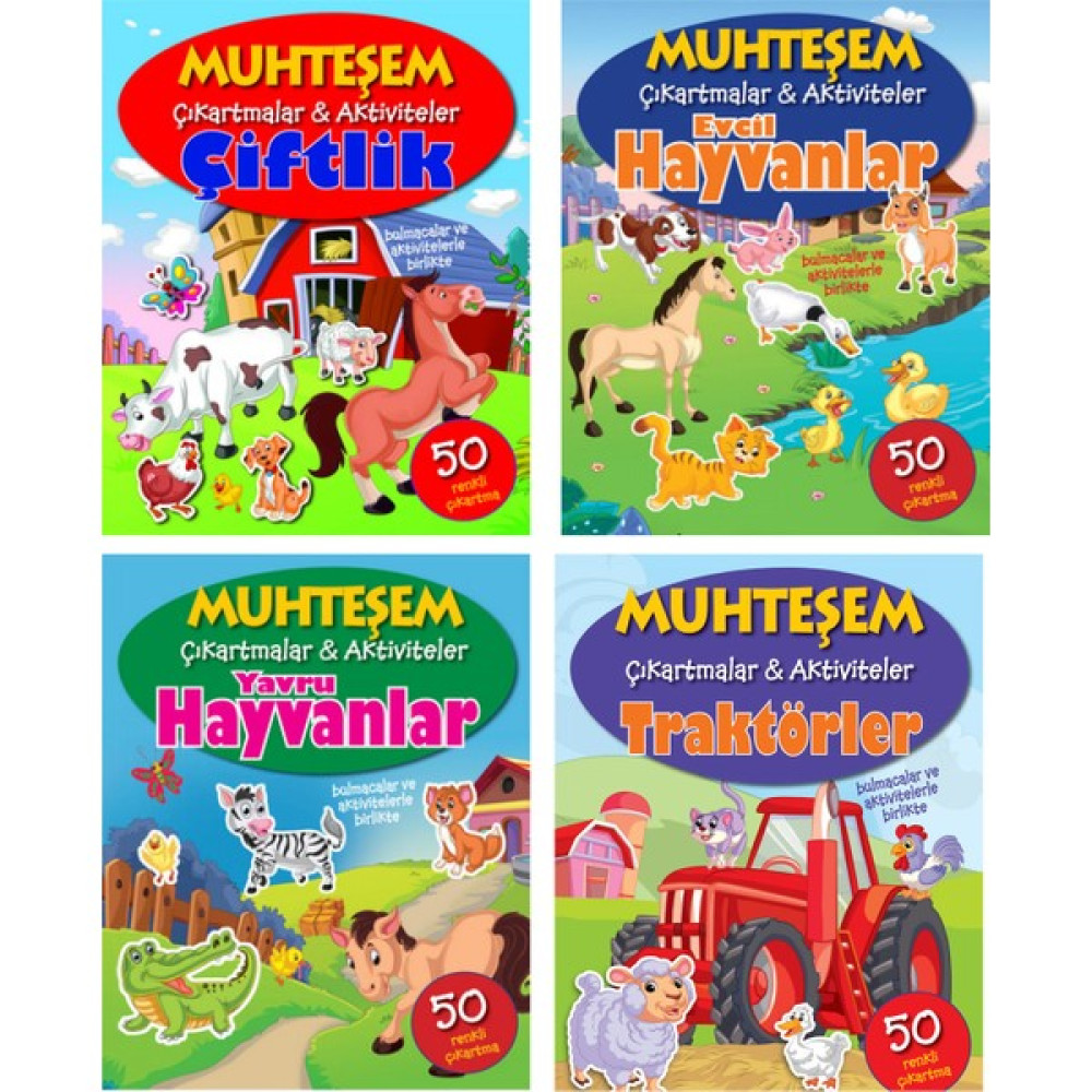 Parıltı Yayınları Muhteşem Çıkartmalar ve Aktiviteler Serisi 4 Kitap -Çiftlik+Evcil Hayvanlar+Yavru Hayvanlar+Traktörler - 3+ Yaş - Okul Öncesi - ... Çocuk Masal Fiyatı