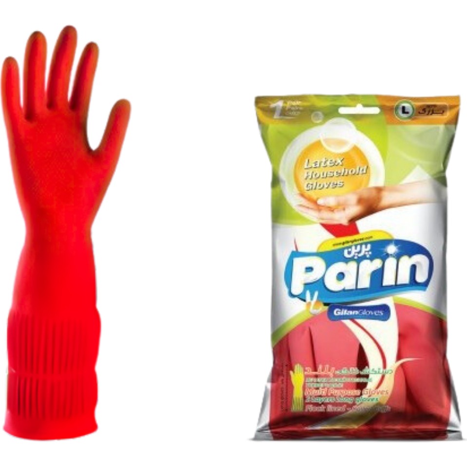 Parin Uzun Konçlu Lateks Bulaşık ve Temizlik Eldiveni, Large, 12 Çift - Renkli Temizlik Malzemeleri Fiyatı