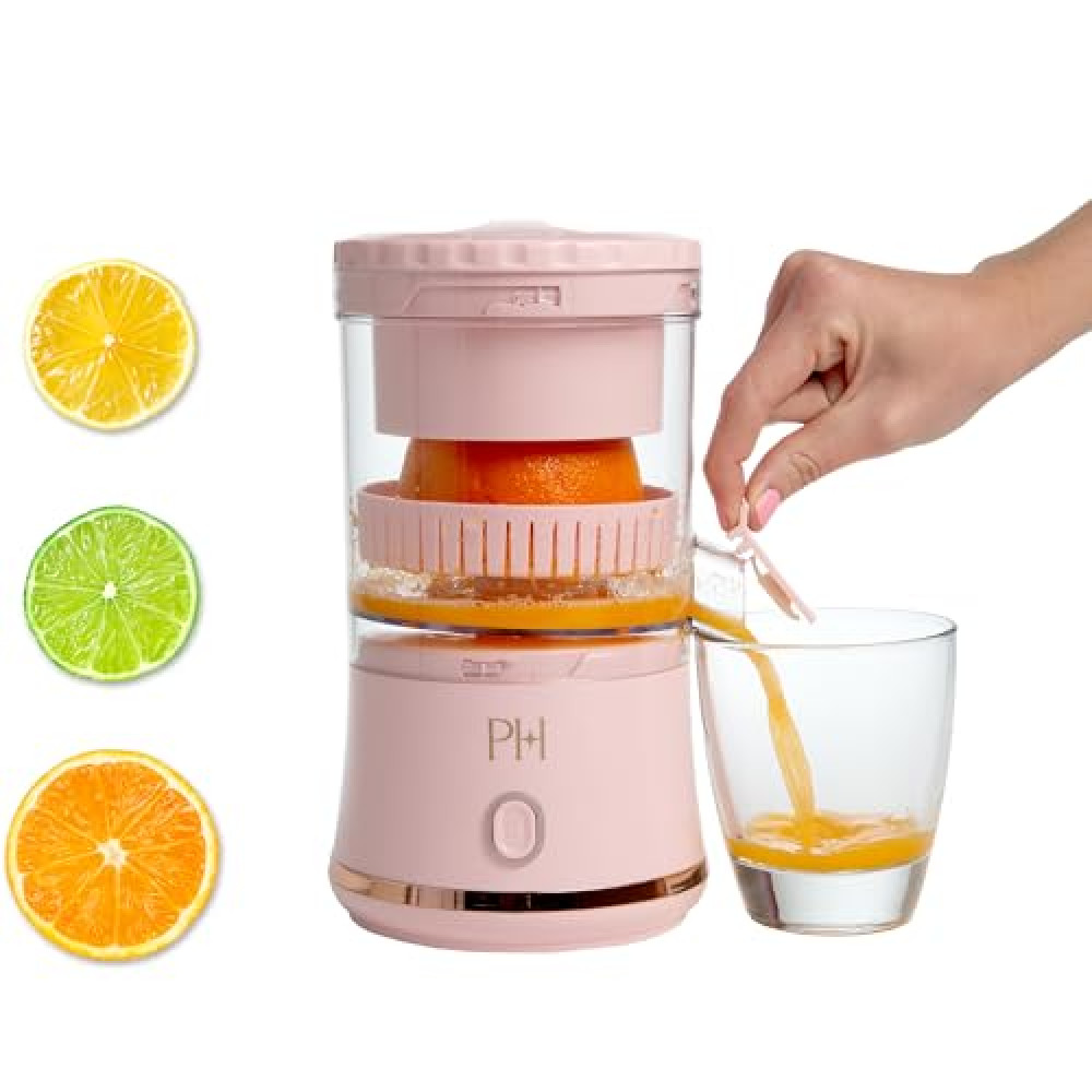 Paris Hilton Electric Citrus Juicer, Mini Portable Cordless Juicer with USB Rechargeable Base, One-Touch Button, Compact Lemon, Lime and Orange Juicer, Pink Juicers Fiyatı