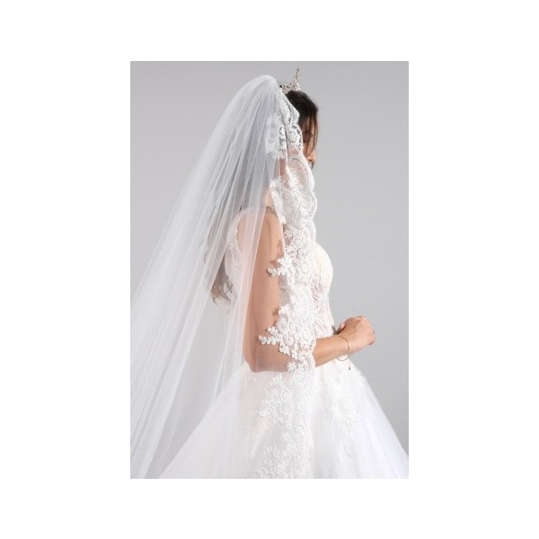 Paris in Paris Gelin Duvağı Uzun Fransız Dantelli Kırıkbeyaz Gelin ve Nikah Duvağı Boyu 220 cm Eni 300 cm SSD / Solid State Drive Fiyatı