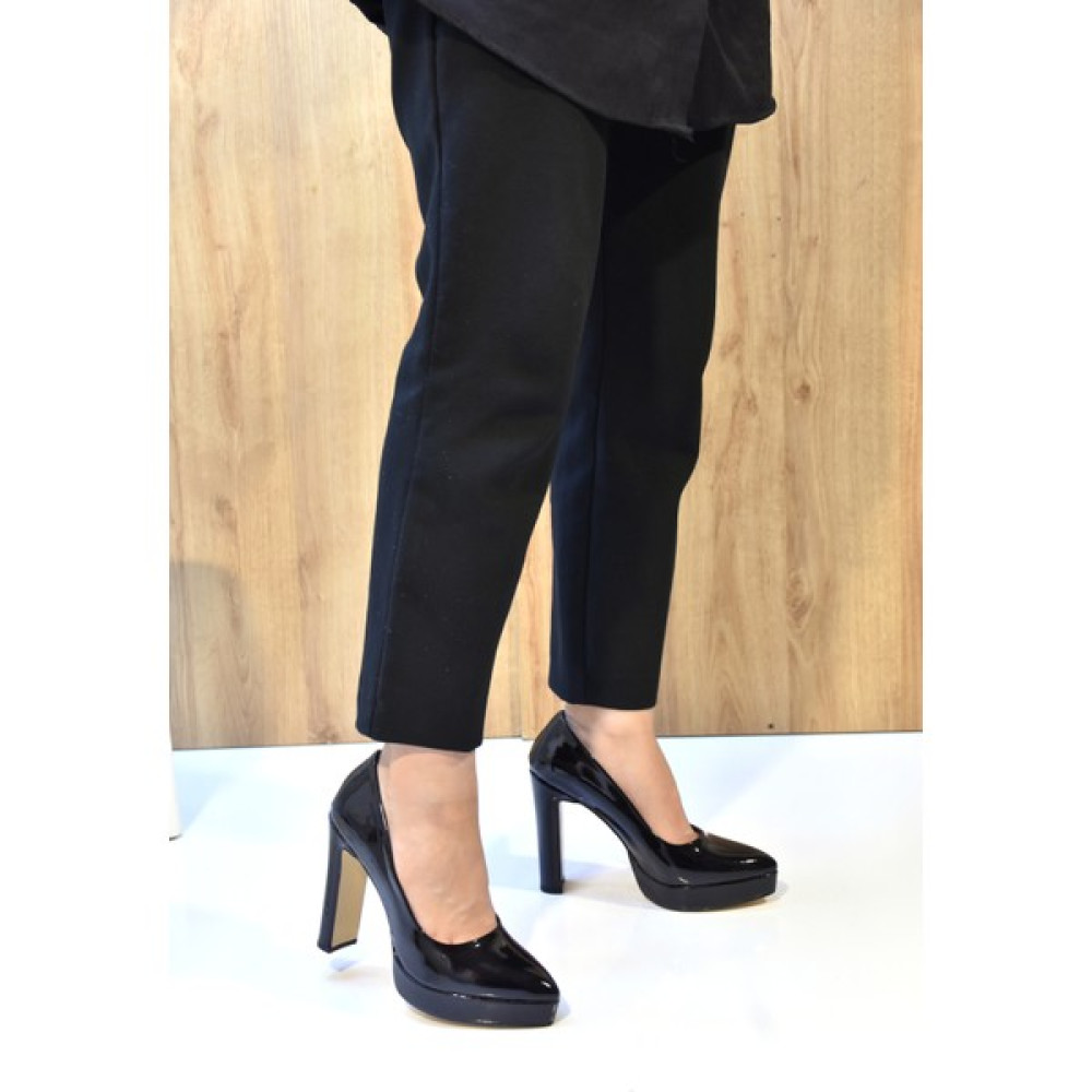 Park Moda Platformlu Topuklu Kadın Sivri Burun Stiletto Ayakkabı Rugan Siyah Topuklu Ayakkabı Fiyatı