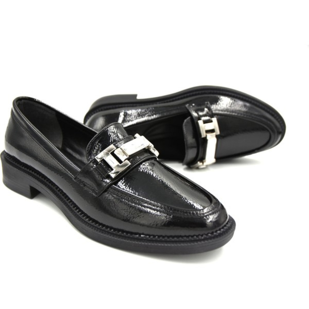 Park Moda Toka Detaylı Loafer Günlük Kadın Ayakkabı Rugan Siyah Kadın Günlük Ayakkabıları Fiyatı