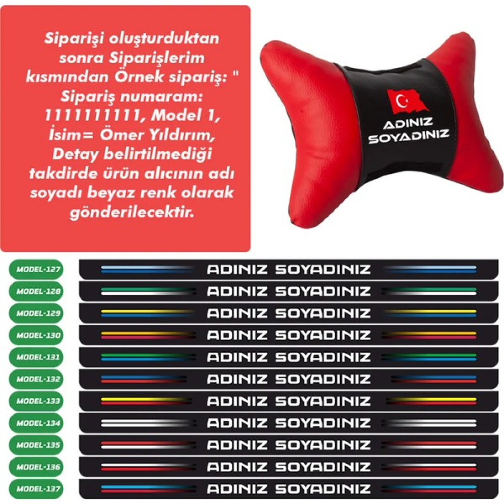 Parker Kişiye Özel Deri Boyun Yastığı Isme Özel Oto Deri Yastık Oto Boyaları Fiyatı