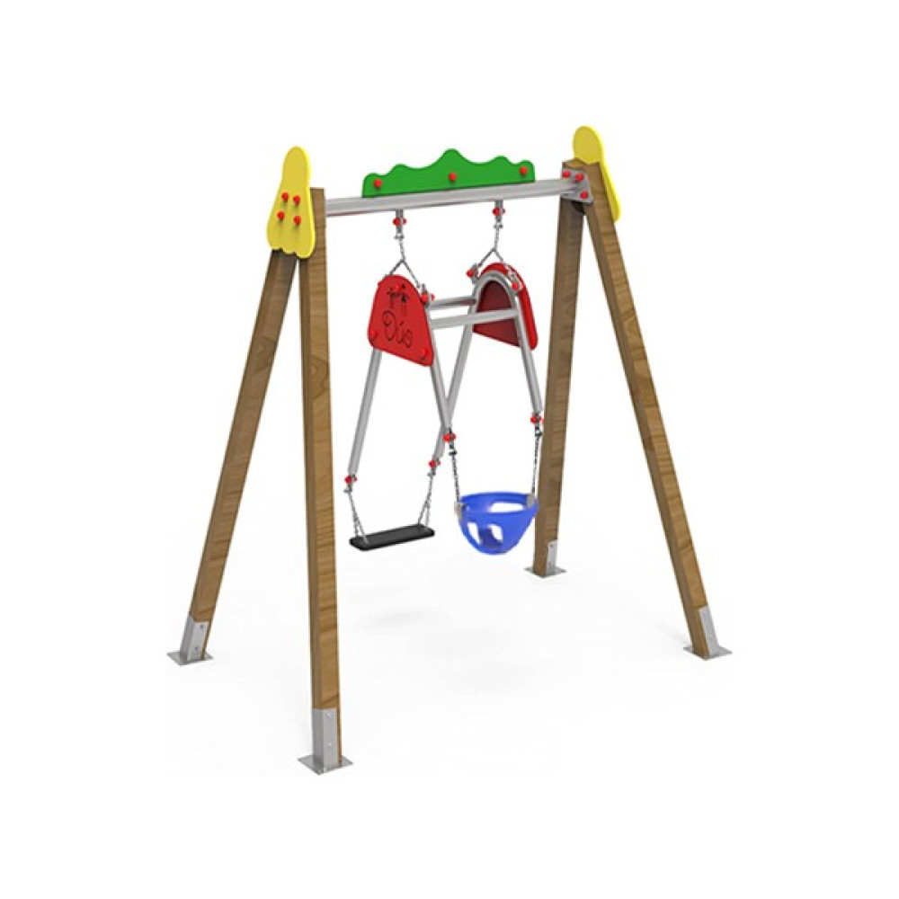 Parksan Ebeveyn Bebek Salıncak Ahşap Bahçe Salıncak Seti Ahşap Bahçe Çocuk Oyun Parkı Ebeveyn Bebek Salıncak - Antrasit Bahçe Salıncağı Fiyatı