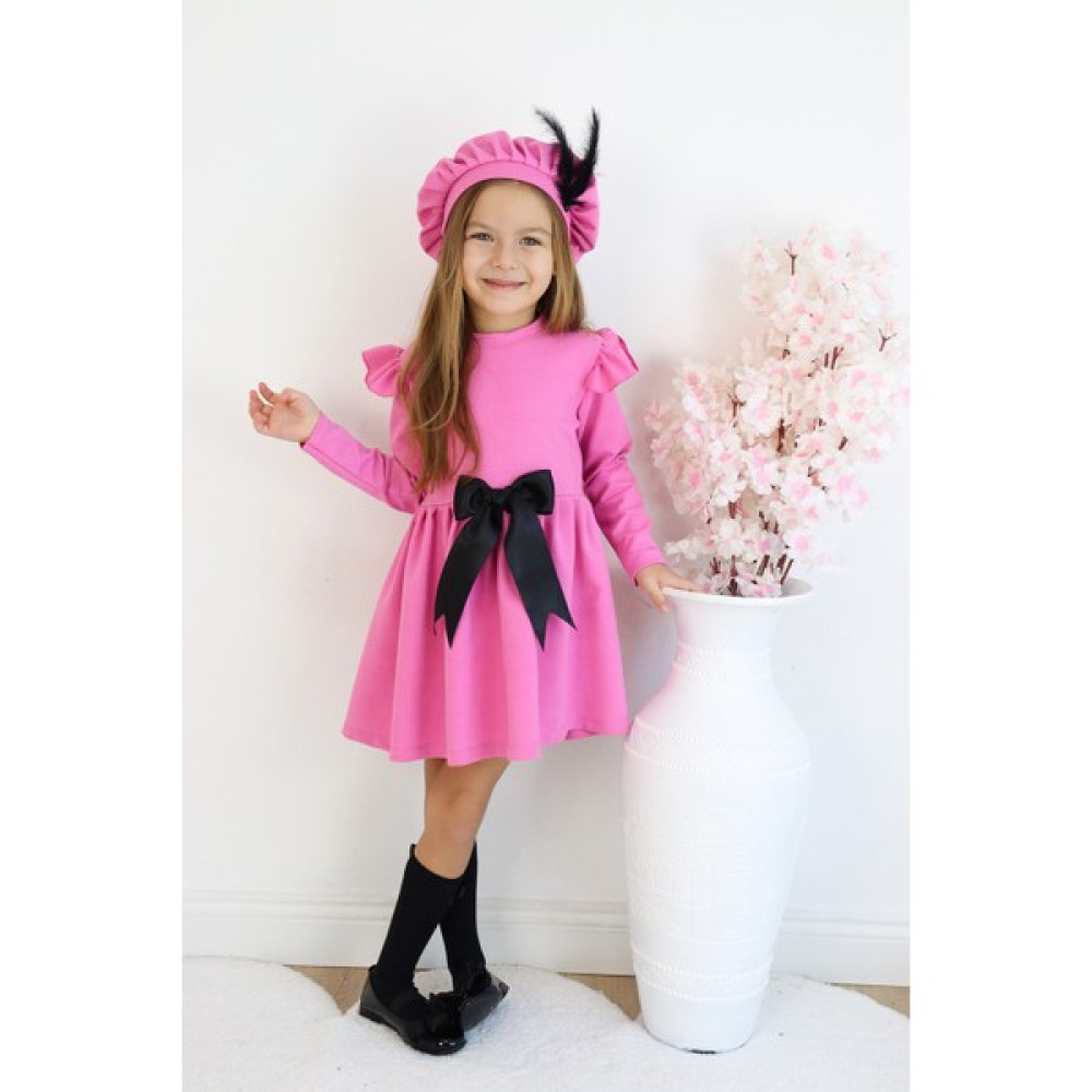 Parla Kids Kız Çocuk Pembe Sofia Pamuklu Fiyonk Detaylı Elbise Kep Abiye Takım Kız Çocuk Elbise Fiyatı