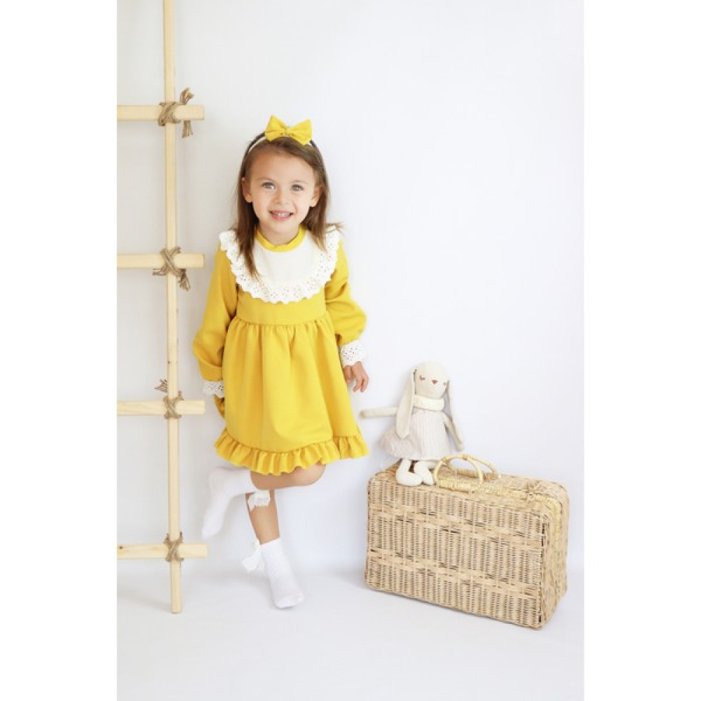 Parla Kids Kız Çocuk Ruby Uzun Kollu Dantel Detaylı Fırfırlı Elbise Bandana Takım Kız Çocuk Elbise Fiyatı
