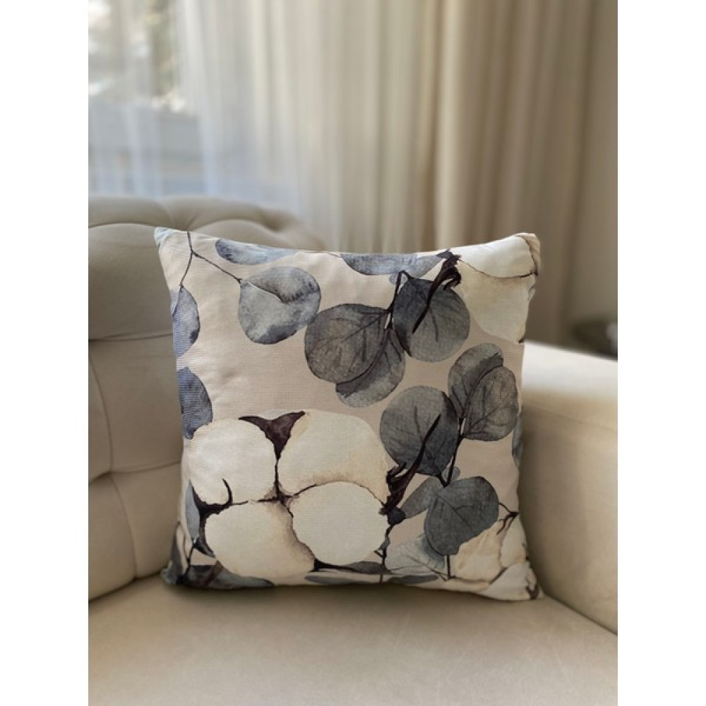 Parla Lifee Desenli Dijital Baskı Dekoratif Kırlent Kılıfı - 43 x 43 cm - Açık Gri Kırlent / Mobilya Yastığı Fiyatı