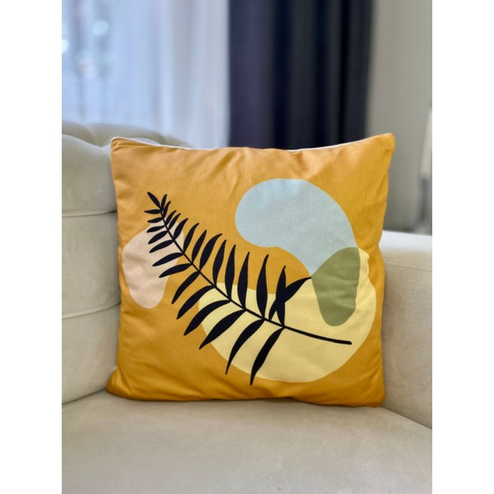 Parla Lifee Desenli Dijital Baskı Kırlent Kılıfı 45X45 cm - 45 x 45 cm - Açık Sarı Kırlent / Mobilya Yastığı Fiyatı
