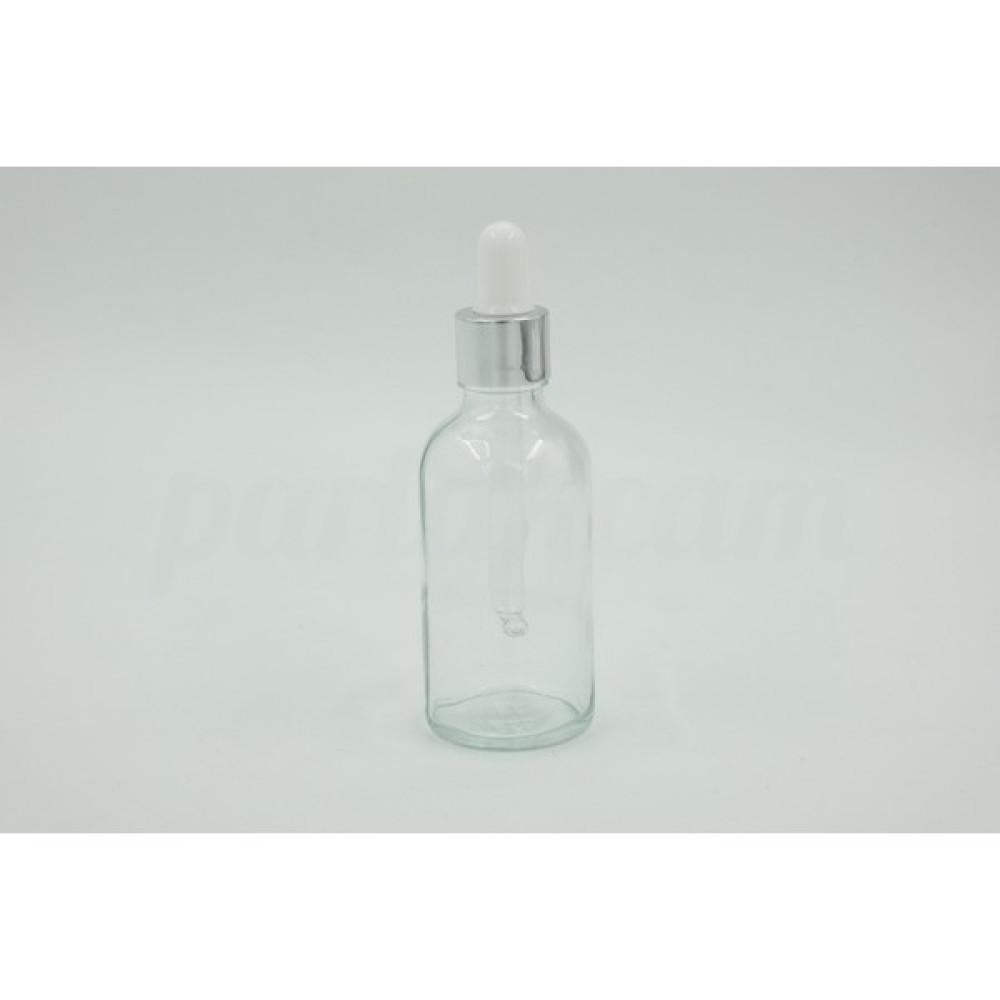 Parlak Cam Damlalıklı Şeffaf Cam Şişe Gümüş başlıklı 50ml Hijyen ve Temizlik Fiyatı