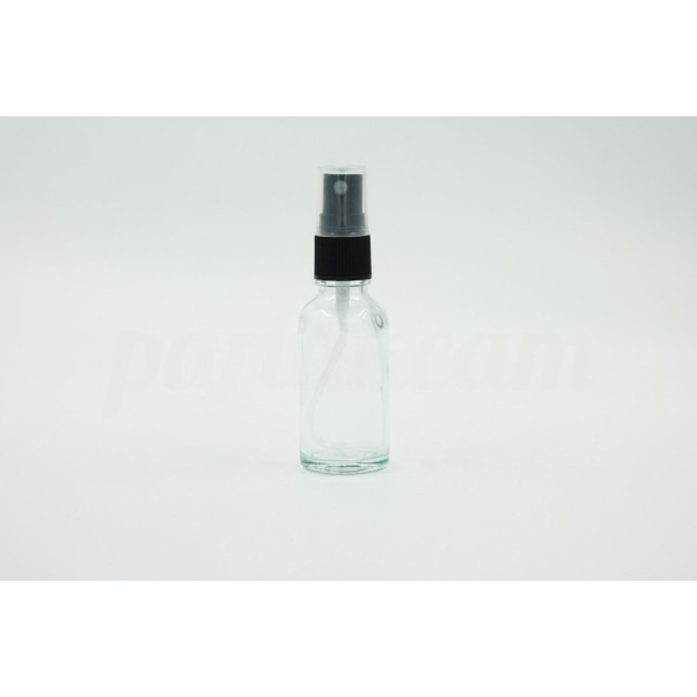 Parlak Cam Sprey Cam Şişe Siyah Başlıklı Şeffaf 30ml Hijyen ve Temizlik Fiyatı