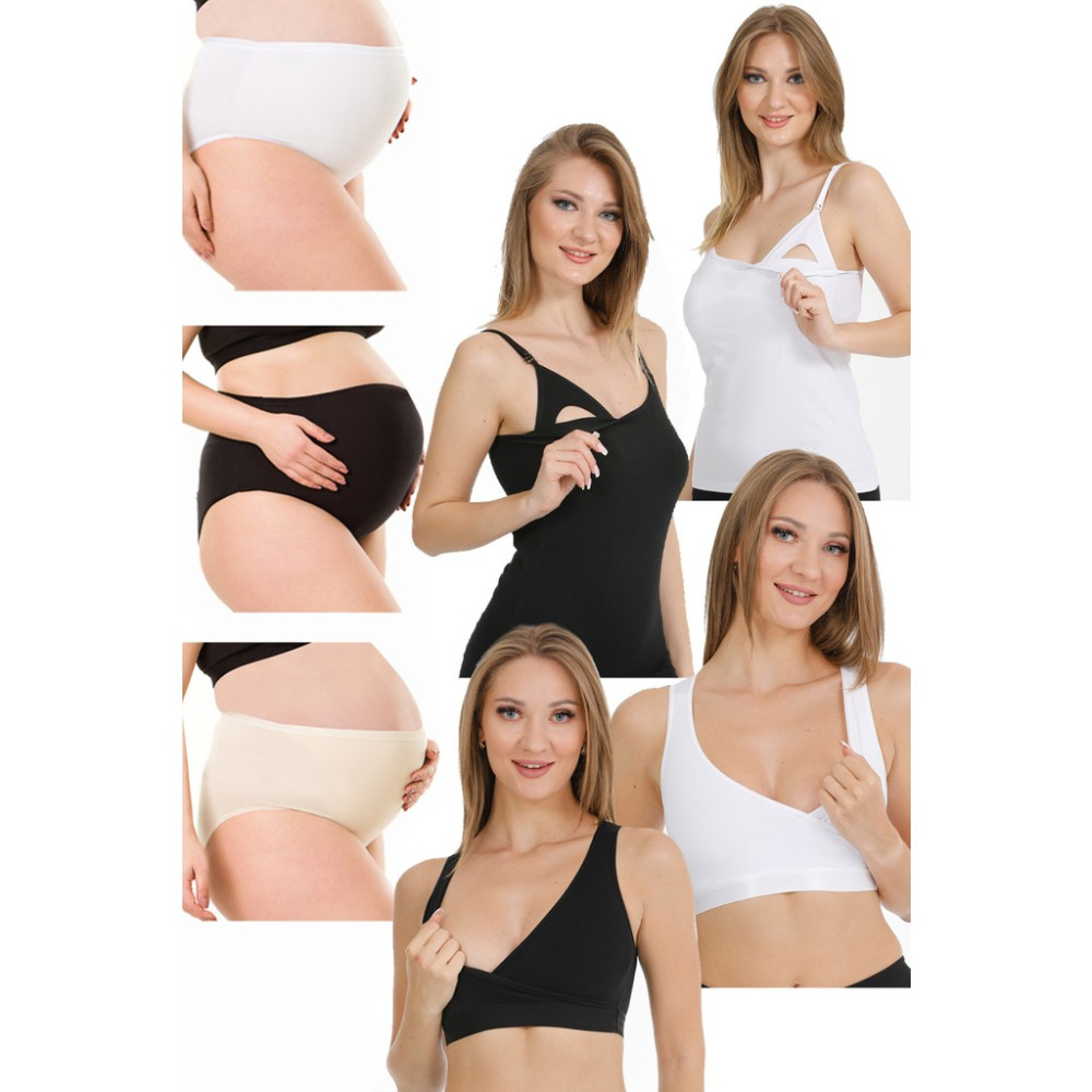 Parlingerie 7li Hamile Hastane Seti Siyah-Beyaz Emzirme Sütyeni Fiyatı