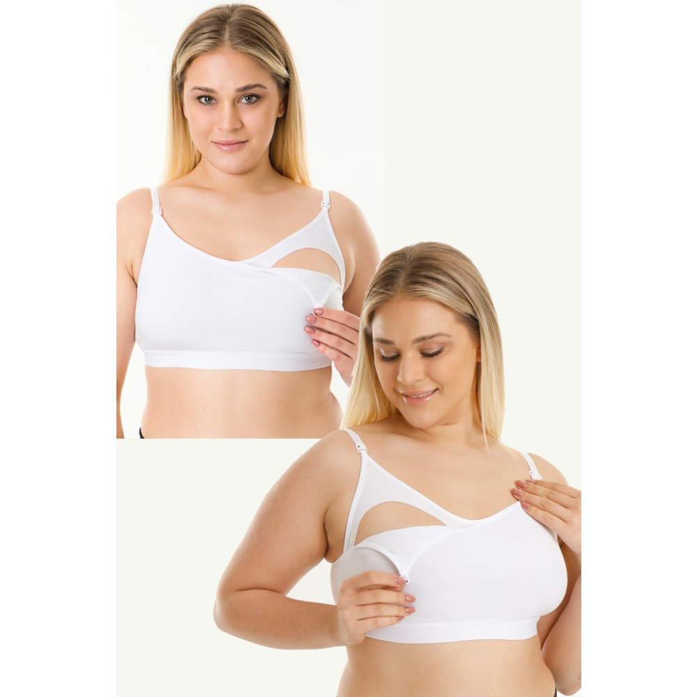 Parlingerie Emzirme Yarım Atleti 2li Set Beyaz-Beyaz Emzirme Sütyeni Fiyatı