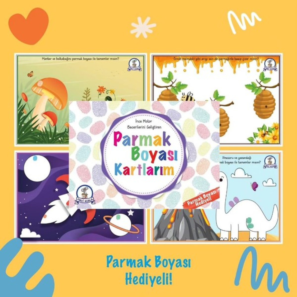 Parmak Boyası Kartlarım (PARMAK BOYASI HEDİYELİ) Okul Öncesi Eğitici & Öğretici Kitaplar Fiyatı