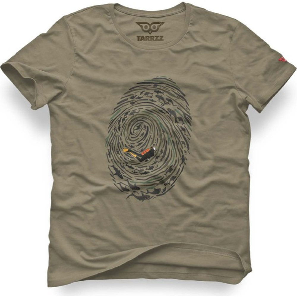 Parmak Izi ve Dalgıç Tasarım Tişört Erkek T-shirt Fiyatı