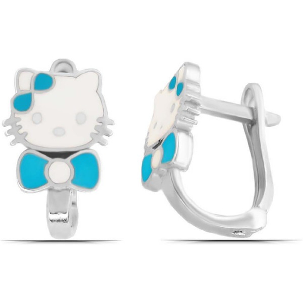 Parmas Design Hello Kitty Mavi Kedi 925 Ayar Gümüş Kız Çocuk Küpe Gümüş Küpe Fiyatı