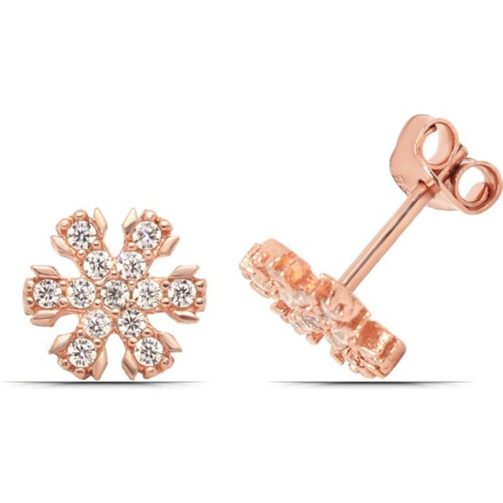 Parmas Design Kar Tanesi 925 Ayar Kadın Gümüş Küpe - Rose Gümüş Küpe Fiyatı