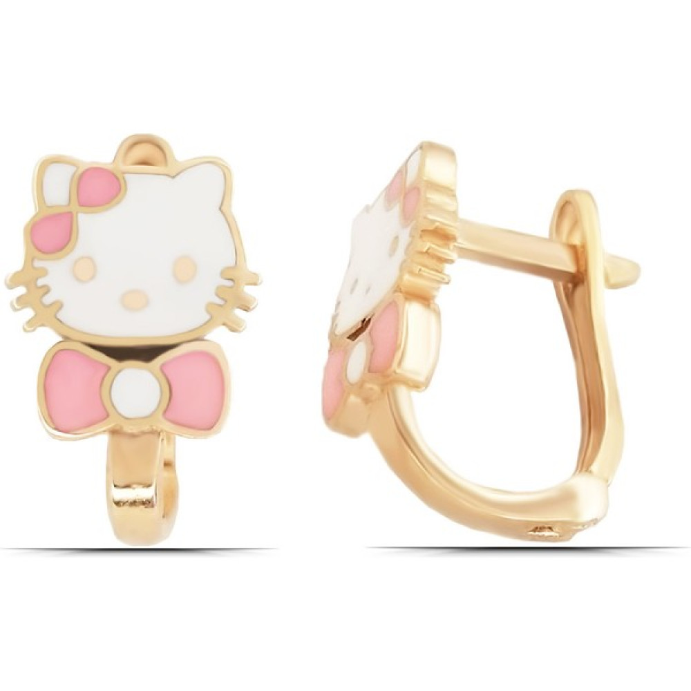 Parmas Design Kız Çocuk Hello Kitty Kedi Tasarım 925 Ayar Gümüş J Küpe Gümüş Küpe Fiyatı