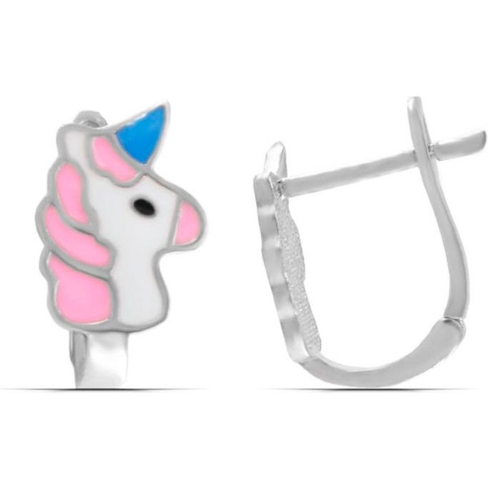 Parmas Design Unicorn Tasarım 925 Ayar Gümüş Kız Çocuk J Küpe Gümüş Küpe Fiyatı