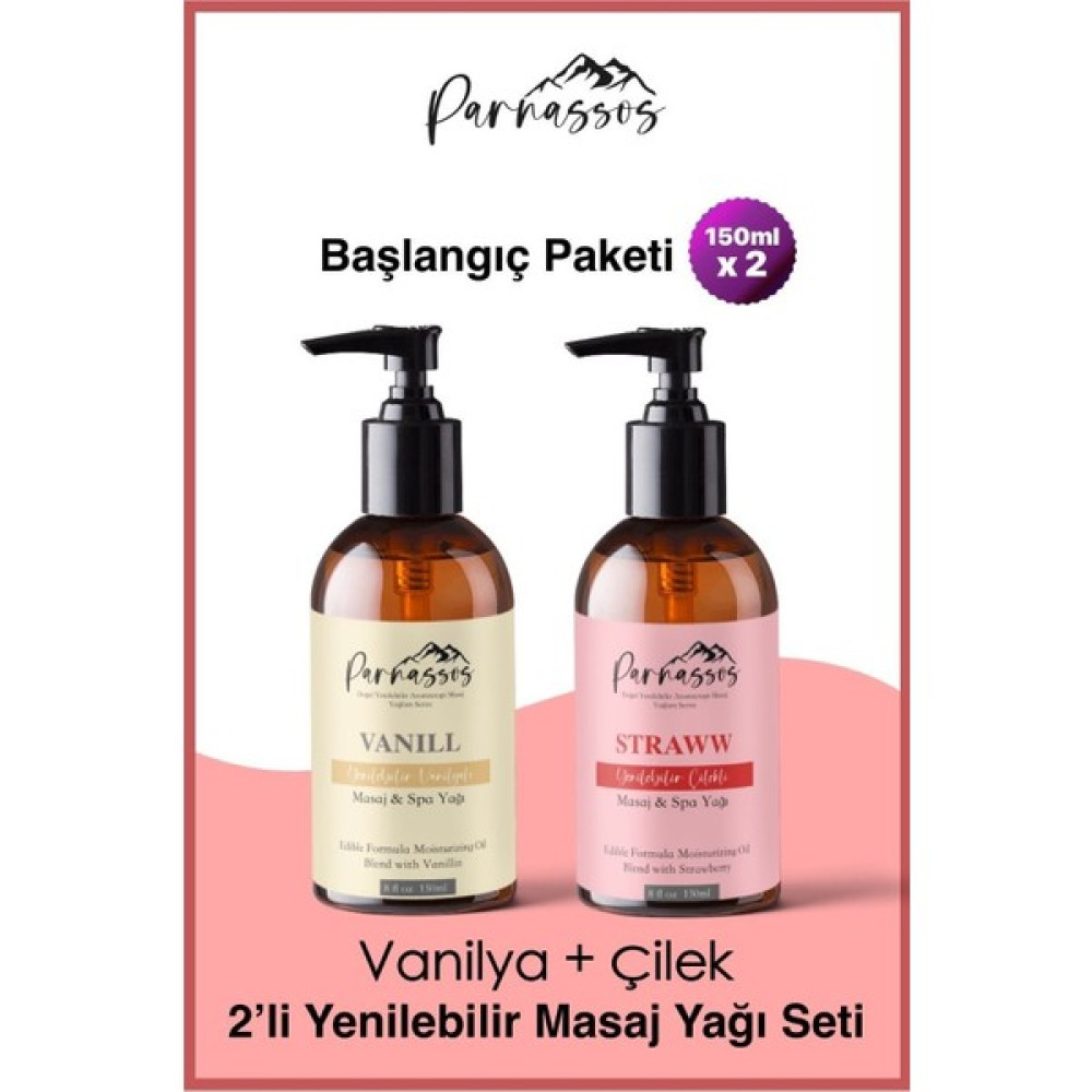 Parnassos Aromaterapi Çilek Masaj Yağı + Vanilya Doğal Masaj Yağı 150 ml Bitkisel Yağlar Fiyatı