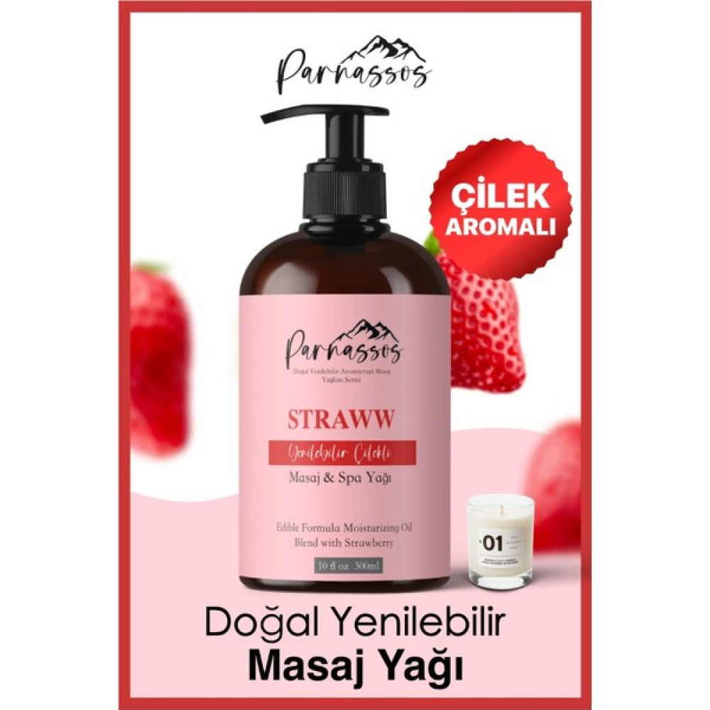 Parnassos Çilek Özlü + Vanilyalı + Çikolata Aroma Duyusal Yenilebilir Aromaterapi Masaj Yağları Seti 300 ml Bitkisel Yağlar Fiyatı