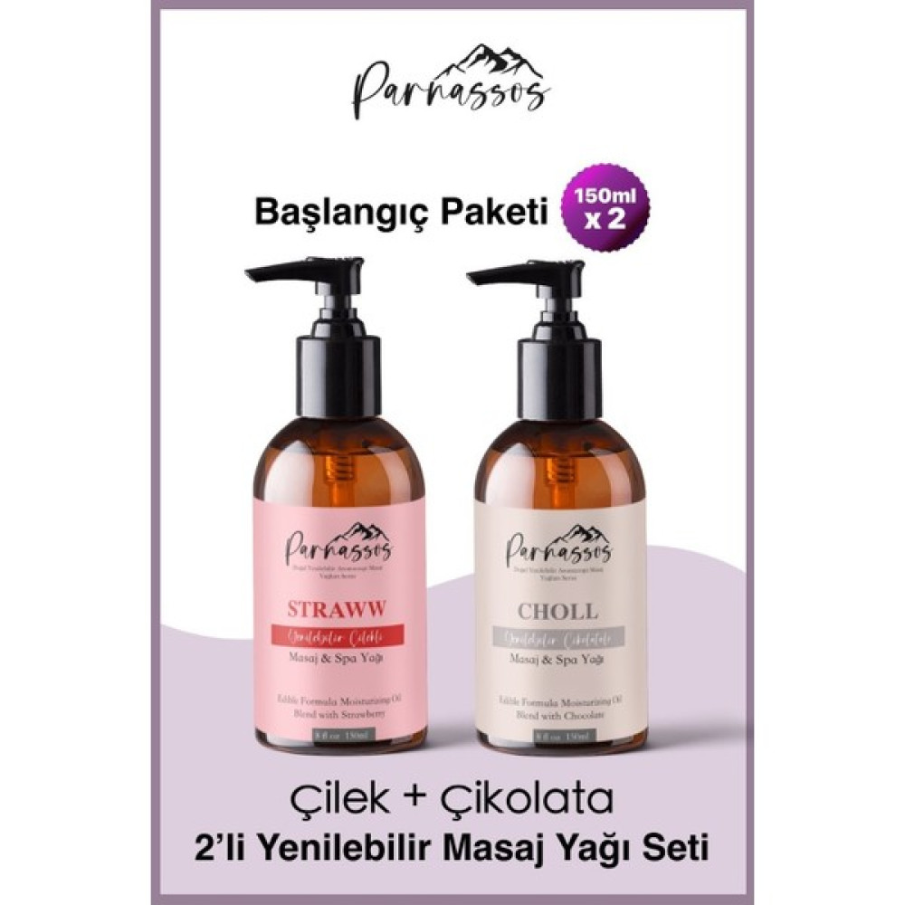 Parnassos Doğal Çilek ve Çikolata Özlü Duyusal Aromaterapi Masaj Yağı Set 150 ml Bitkisel Yağlar Fiyatı