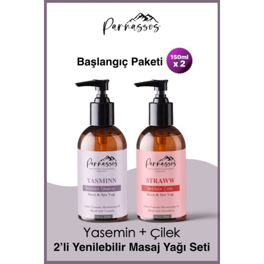 Parnassos Doğal Çilek ve Yasemin Yenilebilir İpeksi Masaj Yağı Seti 150 ml Bitkisel Yağlar Fiyatı