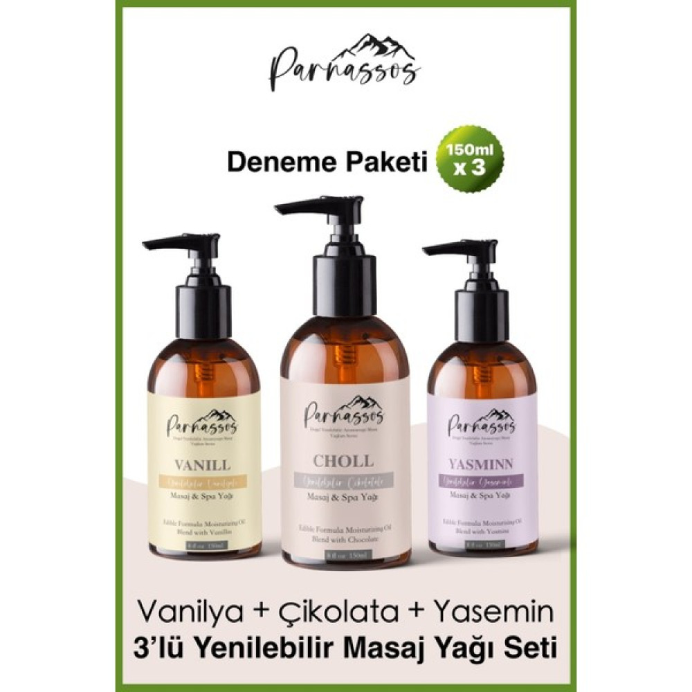 Parnassos Vanilya, Yasemin Özlü ve Çikolata Dinlendirici Masaj Yağı Seti 150 ml Bitkisel Yağlar Fiyatı