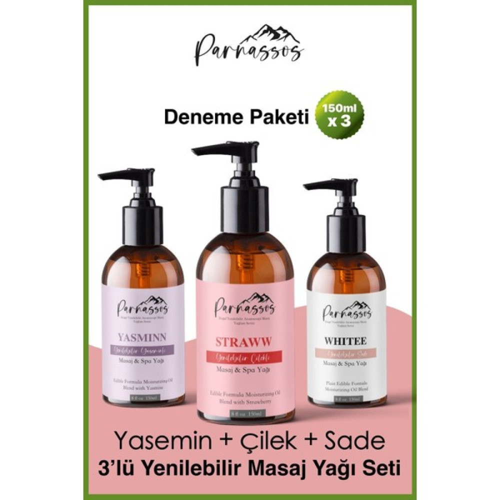 Parnassos Yasemin Özlü , Çilek Aromalı Ve Sade Arındırıcı Aromaterapi Masaj Yağı Seti Bitkisel Yağlar Fiyatı