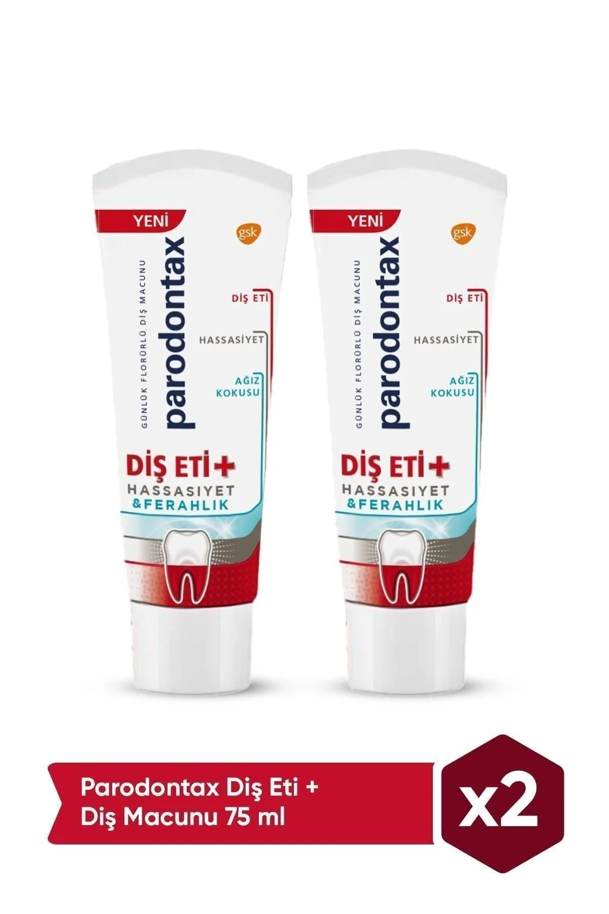 Parodontax Diş Eti + Diş Macunu 75 ml x 2 Adet" Diş Macunları Fiyatı