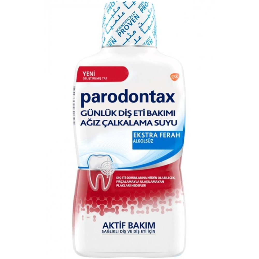 Parodontax Marka: Ekstra Ferah Günlük Ağız Bakım Suyu 500 Ml Kategori: Ağız Çalkalama Suyu Ağız Gargara ve Spreyi Fiyatı