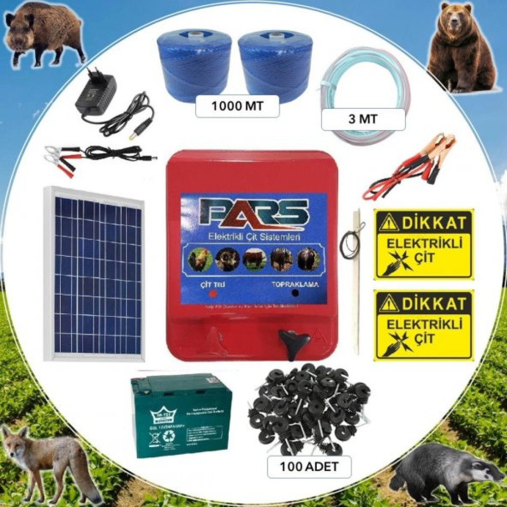 Pars Elektrikli Cit Ayi-Domuz Kovucu Jumbo Set 1000 Sensorlu Bahçe Çiti Fiyatı