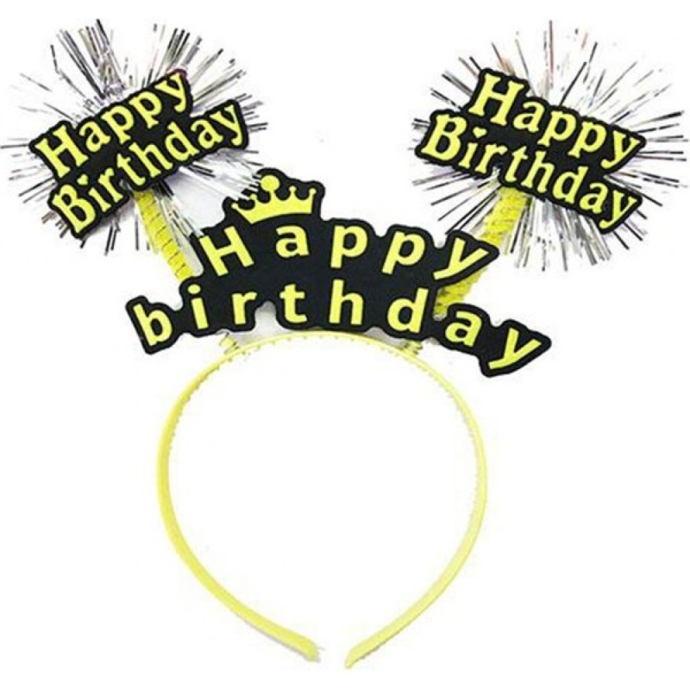 Parsilya Happy Birthday Yazılı Püsküllü Neon Doğum Günü Tacı Sarı Oto Boyaları Fiyatı