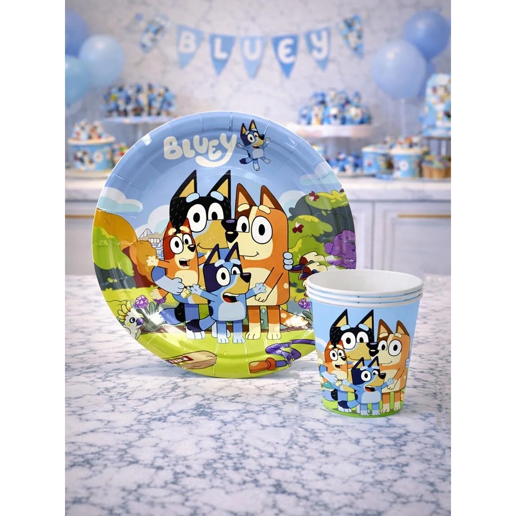 Parti Adresi Bluey Temalı Karton Tabak Bardak Set Fincan / Bardak / Kahve Takımı Fiyatı