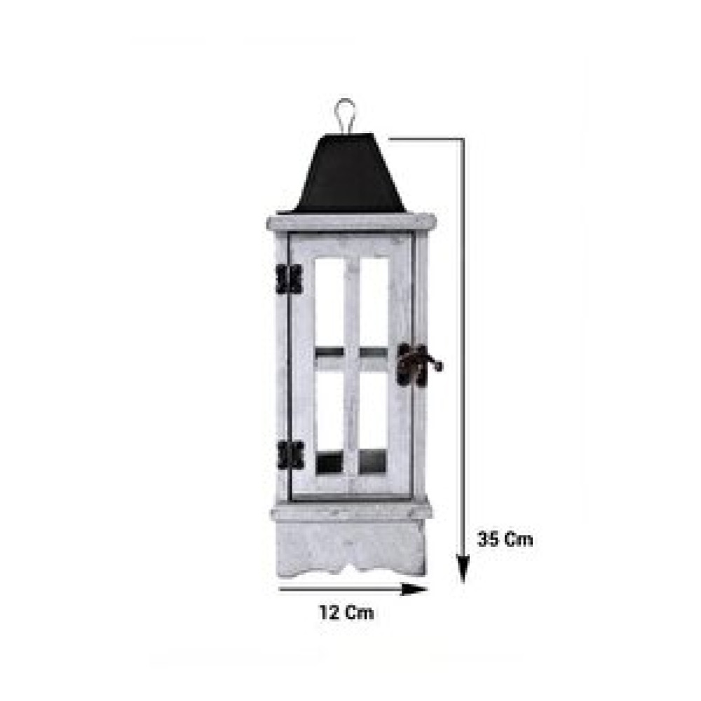 Parti Adresi Dekoratif Ahşap Fener Mumluk Eskitme Beyaz 35x12 Cm Dış Mekan Aydınlatma Fiyatı
