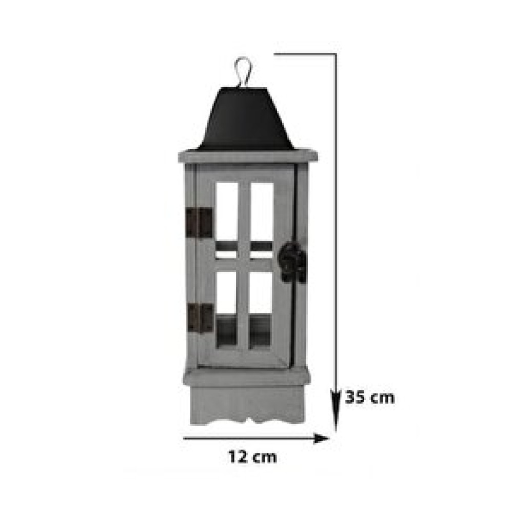 Parti Adresi Dekoratif Ahşap Fener Mumluk Gri 35x12 Cm Dış Mekan Aydınlatma Fiyatı