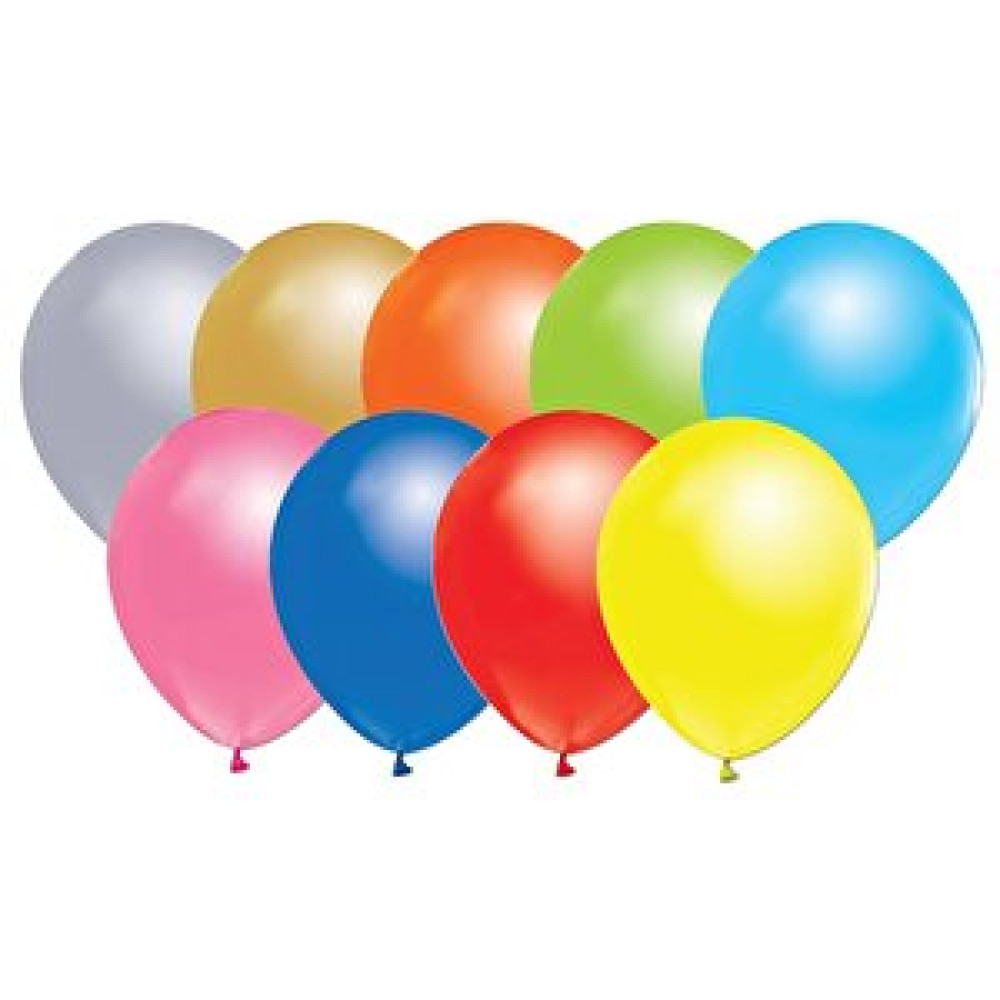 Parti Adresi Karışık Renkli Metalik Balon 10'lu 12" Yaş Günü & Parti Fiyatı