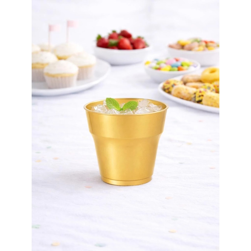 Parti Adresi Kristal Plastik Bardak Meşrubat Bardağı Gold 25'li Fincan / Bardak / Kahve Takımı Fiyatı