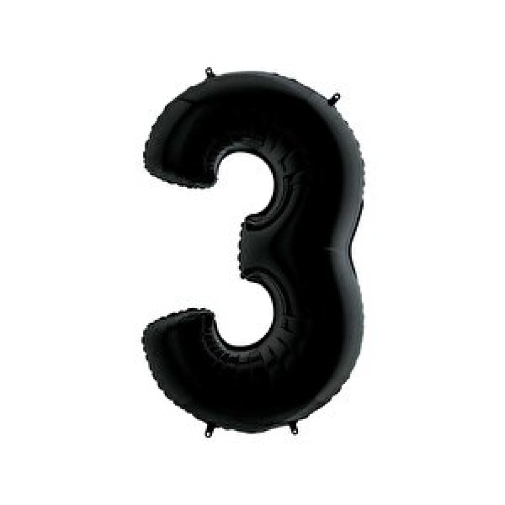 Parti Adresi Rakam Folyo Balon 3 Rakamı Siyah 100 Cm 40 Inc Yaş Günü & Parti Fiyatı