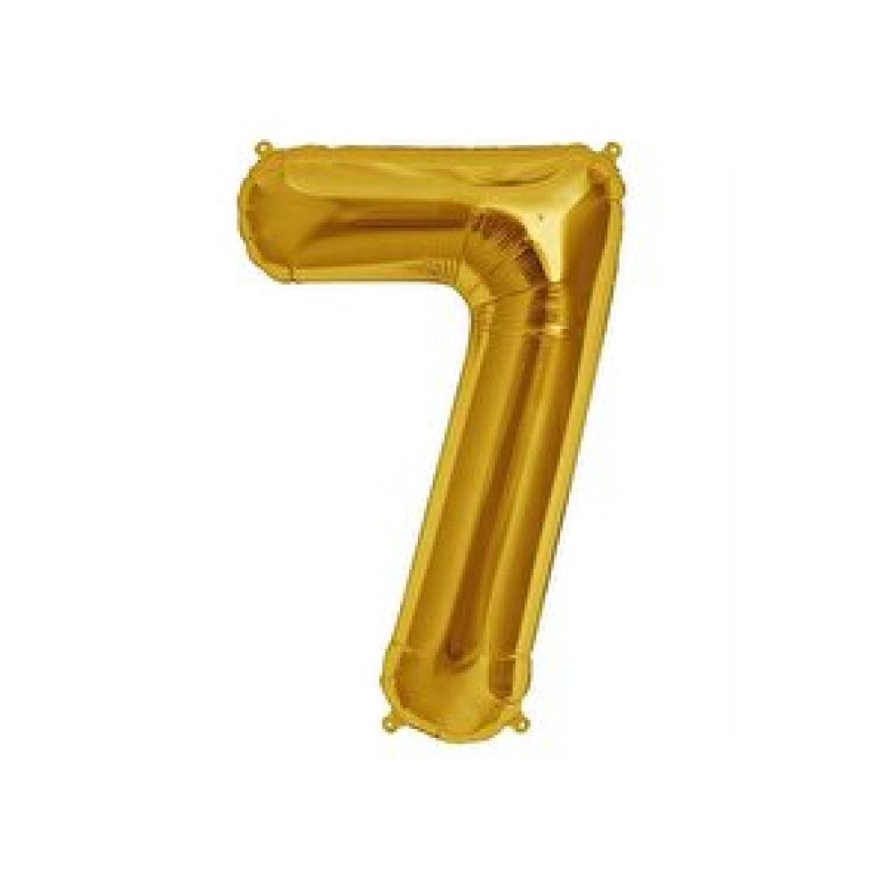 Parti Adresi Rakam Folyo Balon 7 Altın Renk 80 Cm - 32" Yaş Günü & Parti Fiyatı