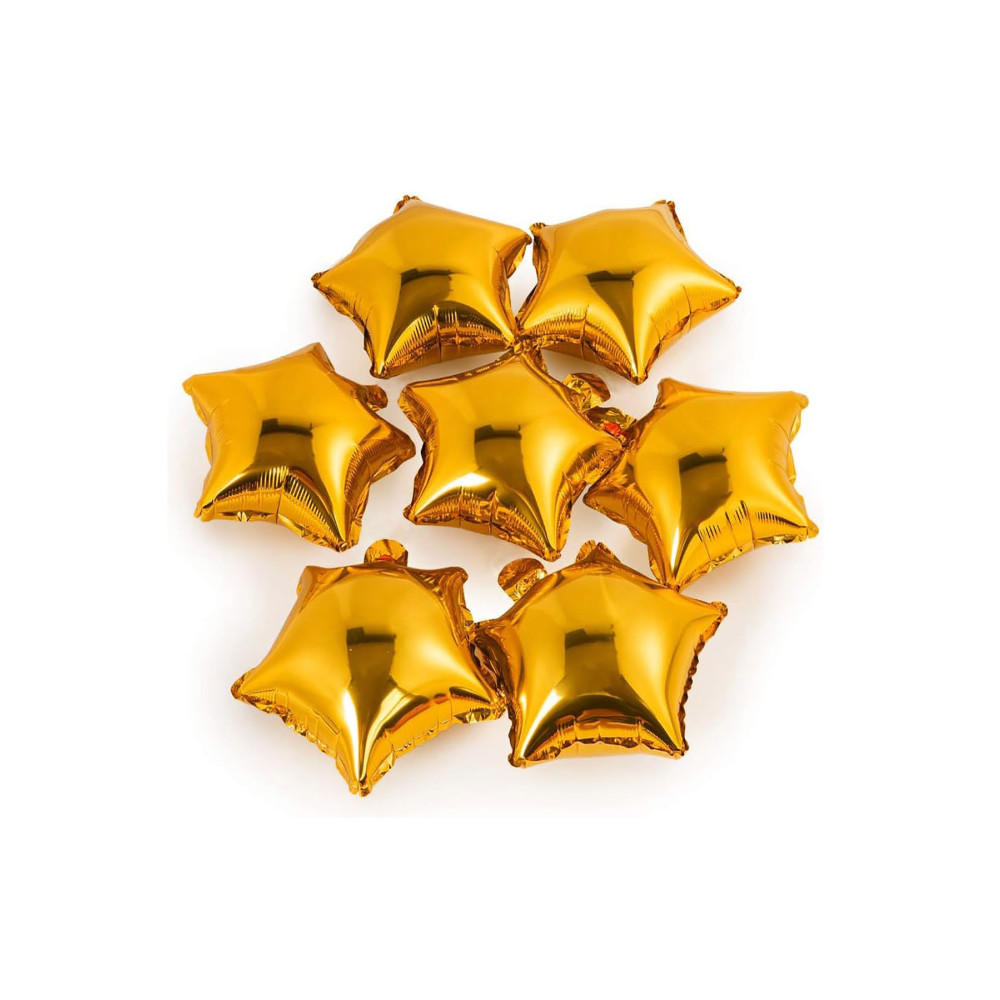 Parti dolabı 12 Adet Minik Boy 25 Cm 10 Inç Gold Altın Sarısı Yıldız Folyo Balon Set Yaş Günü & Parti Fiyatı