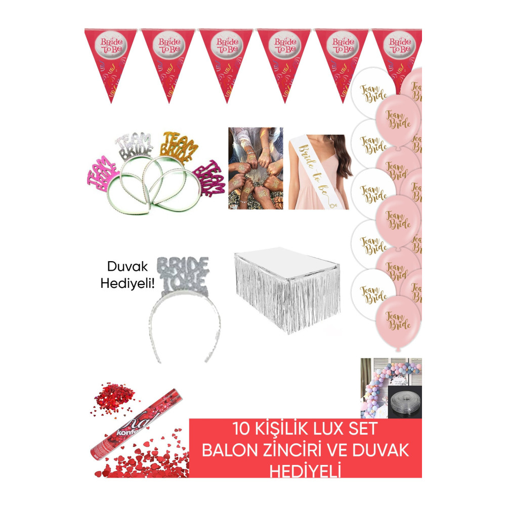 Parti Kırtasiye Bride To Be Parti Seti Bekarlığa Veda Partisi Seti Lux Konfetili Tüm Yaşlar Beden Yaş Günü & Parti Fiyatı