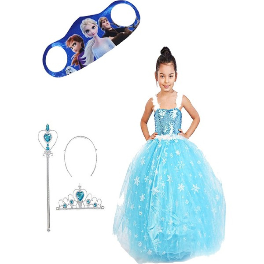 Parti Kırtasiye Tarlatanlı Elsa Kostümü Askılı Frozen Elsa Kostümü Elsa Anna Kostümü Karlar Ülkesi Elsa Kostüm - 4 - 5 Yaş - Turkuaz Oyuncak Fiyatı