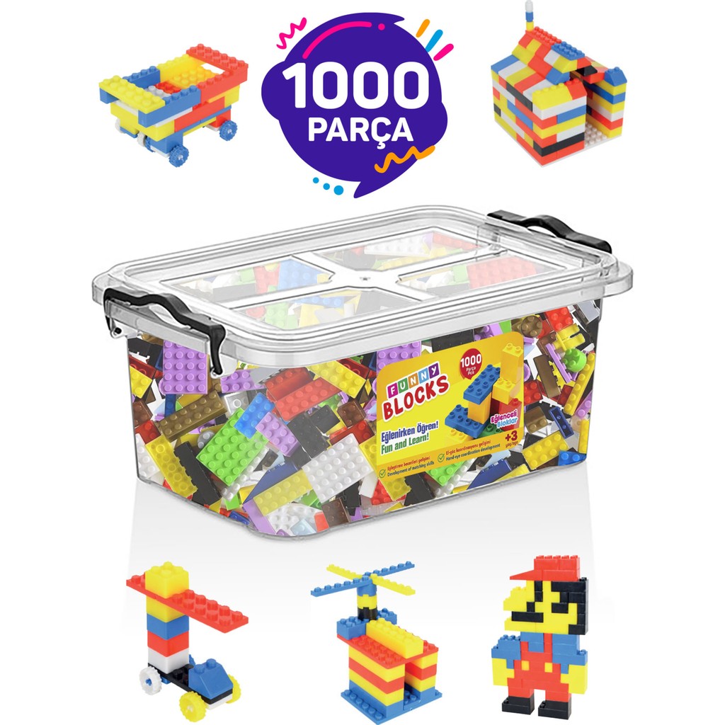 Parti Oyun Evi Funny Blocks Mikro Blok 1000 Parça Plastik Kutulu - renkli Diğer Fiyatı