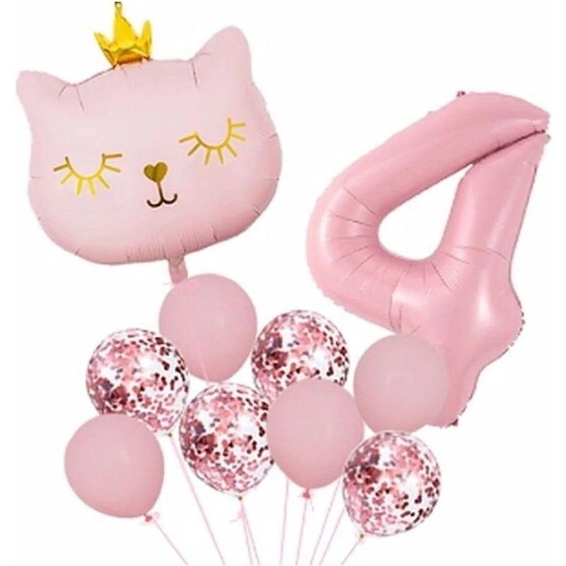 Parti Sürprizi Taçlı Pembe Kedi 4 Yaş Folyo Balon Set Evcil Hayvan Ürünleri Fiyatı