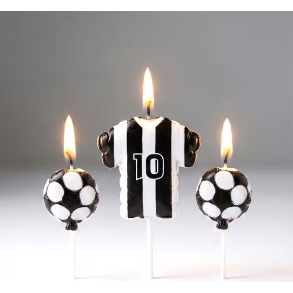 Parti Sürprizi Taraftar Temalı Futbol Topu Siyah Beyaz Mum Set Diğer Fiyatı