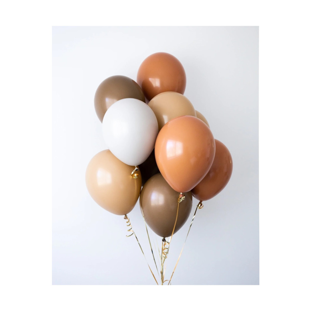 Partifabrik Retro Kahve Tondaki Renkler Balon Demeti 10 Lu Yaş Günü & Parti Fiyatı