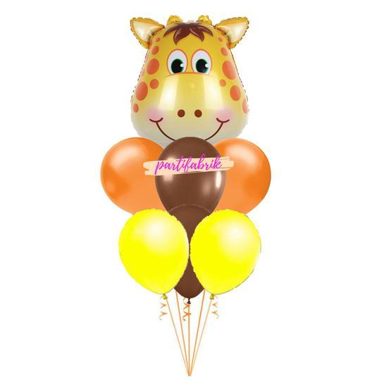 Partifabrik Zürafa Kafa Safari Tema Balon Yaş Günü & Parti Fiyatı