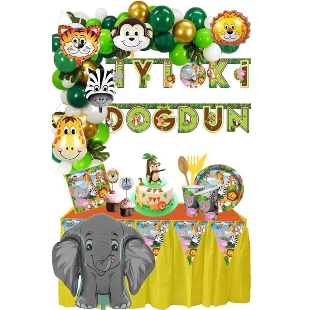 Partimarket Safari Doğum Günü Seti (16 Kişilk) Yaş Günü & Parti Fiyatı